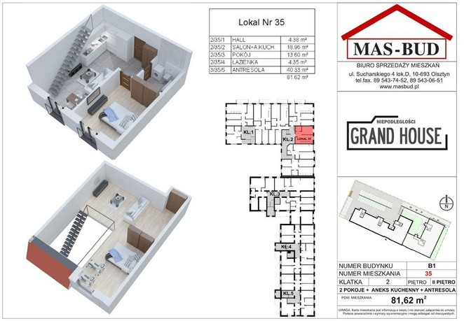 Morizon WP ogłoszenia | Mieszkanie w inwestycji Grandhouse, Olsztyn, 98 m² | 4542