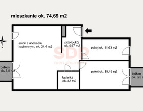 Mieszkanie na sprzedaż, Wrocław Poświętne, 75 m²