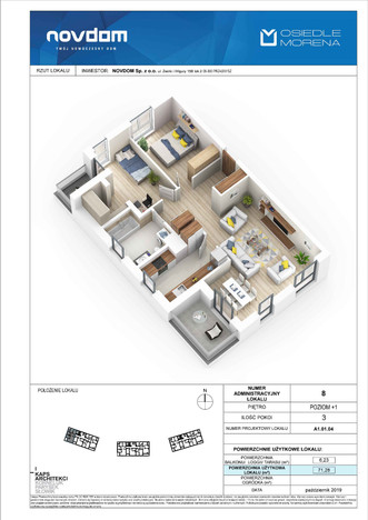 Mieszkanie w inwestycji Osiedle Morena II etap A, Olsztyn, 71 m² | Morizon.pl | 8743