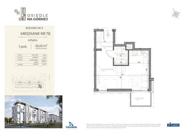 Mieszkanie w inwestycji Osiedle na Górnej - Etap IV, Kielce, 29 m² | Morizon.pl | 3224