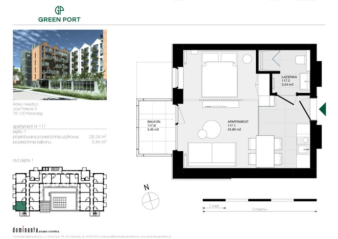 Mieszkanie w inwestycji GREEN PORT APARTAMENTY, Kołobrzeg (gm.), 28 m² | Morizon.pl | 8776