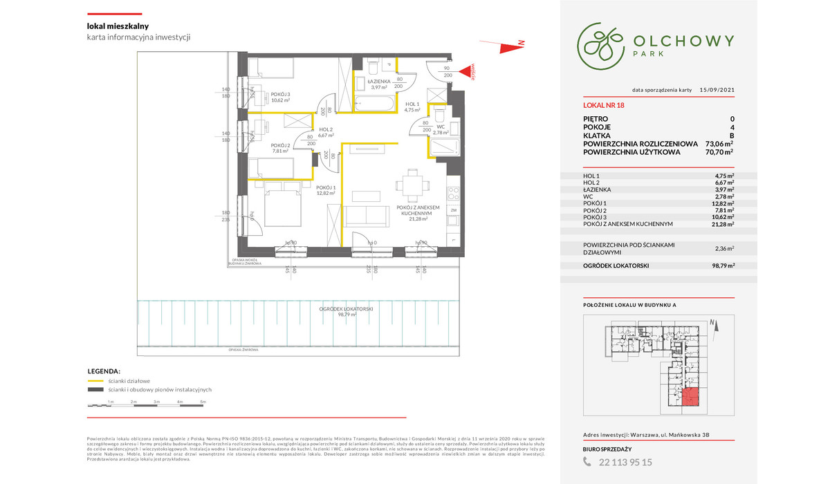 Mieszkanie w inwestycji OLCHOWY PARK, Warszawa, 73 m² | Morizon.pl | 7742