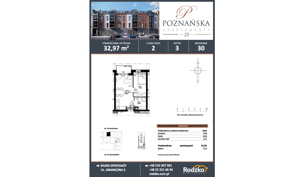 Mieszkanie w inwestycji Apartamenty Poznańska 25, Bydgoszcz, 33 m² | Morizon.pl | 5507