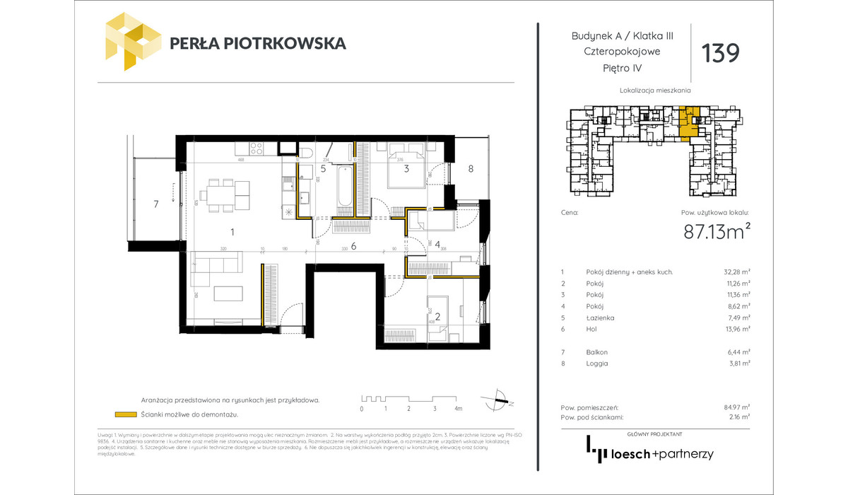 Mieszkanie w inwestycji Perła Piotrkowska, Łódź, 87 m² | Morizon.pl | 9564