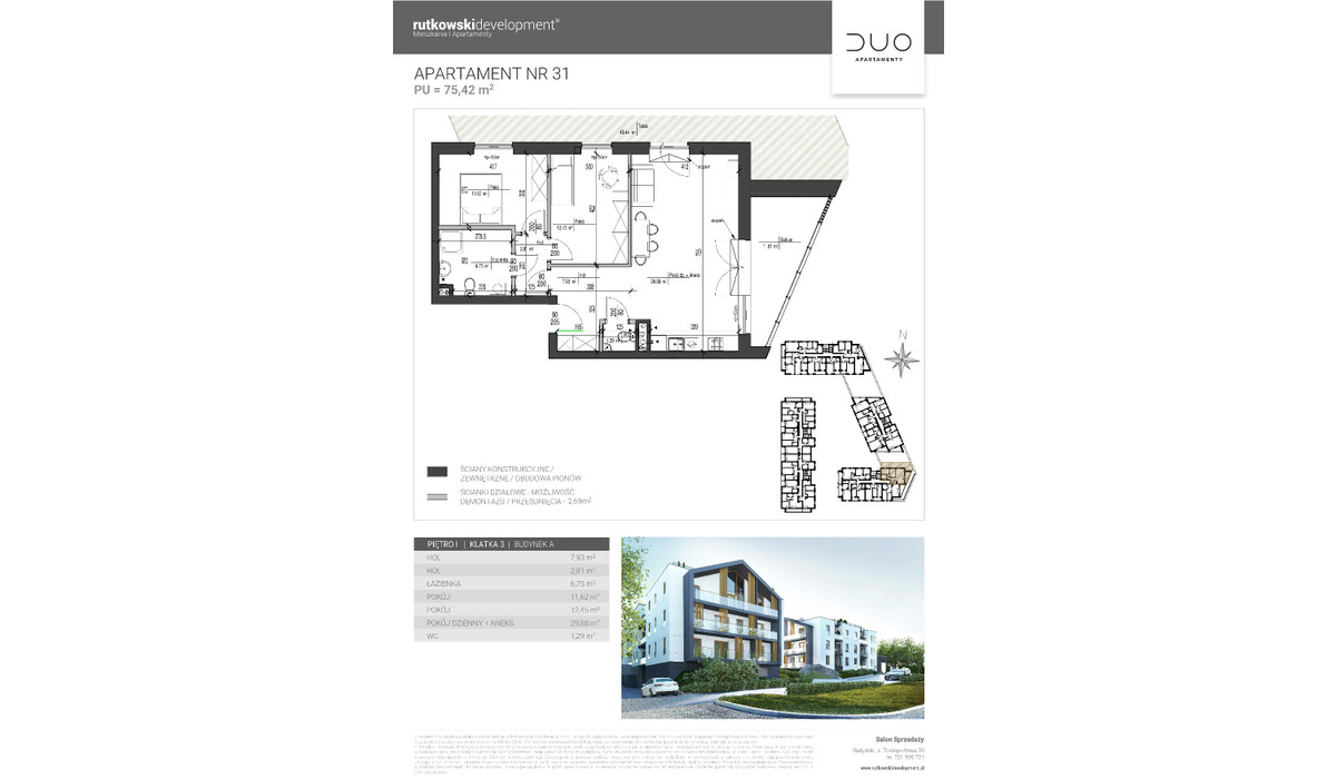 Mieszkanie w inwestycji Duo Apartamenty, Białystok, 75 m² | Morizon.pl | 2403